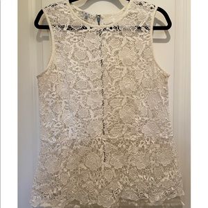 CAbi needle lace shell top size XL